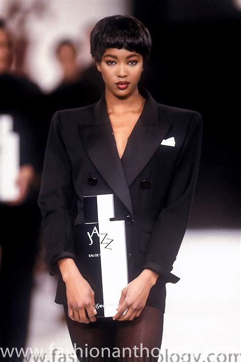 naomi cambell fall winter yves saint laurent 1988|Naomi Campbell’s best 1990s style .